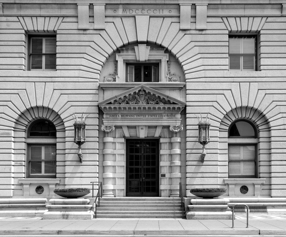 Primary entrance, James R. Browning U.S. Court of Appeals Building, San Francisco, California LCCN2010719389