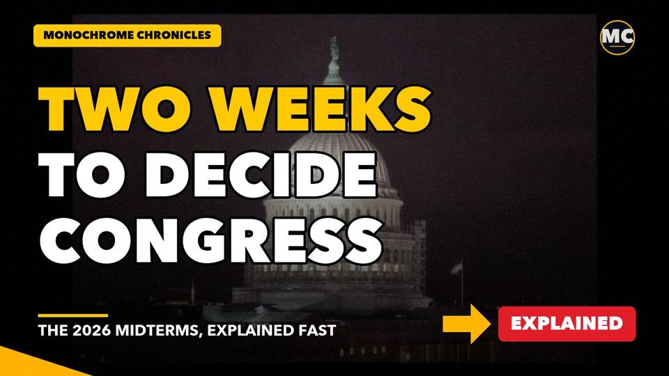 Title card of the video edition: The 2026 Midterms, Explained Fast