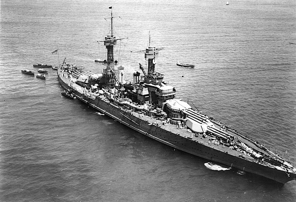 File photo: a Tennessee-class American battleship in the 1920s.