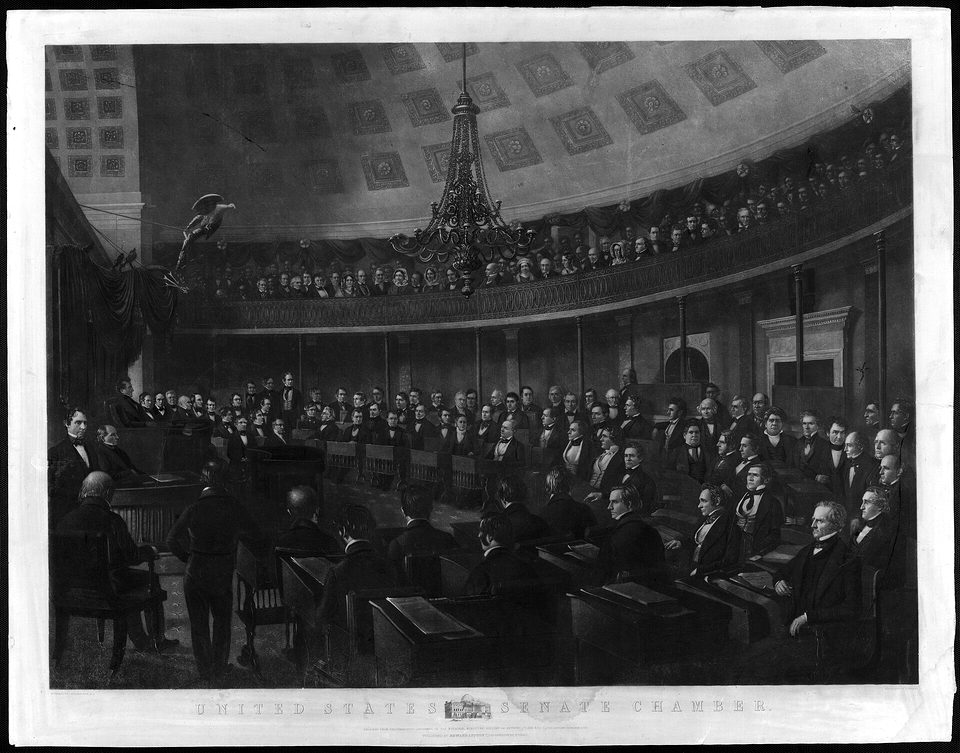 United States Senate chamber - designed by J. Whitehorne ; engraved by T. Doney. LCCN2003666712