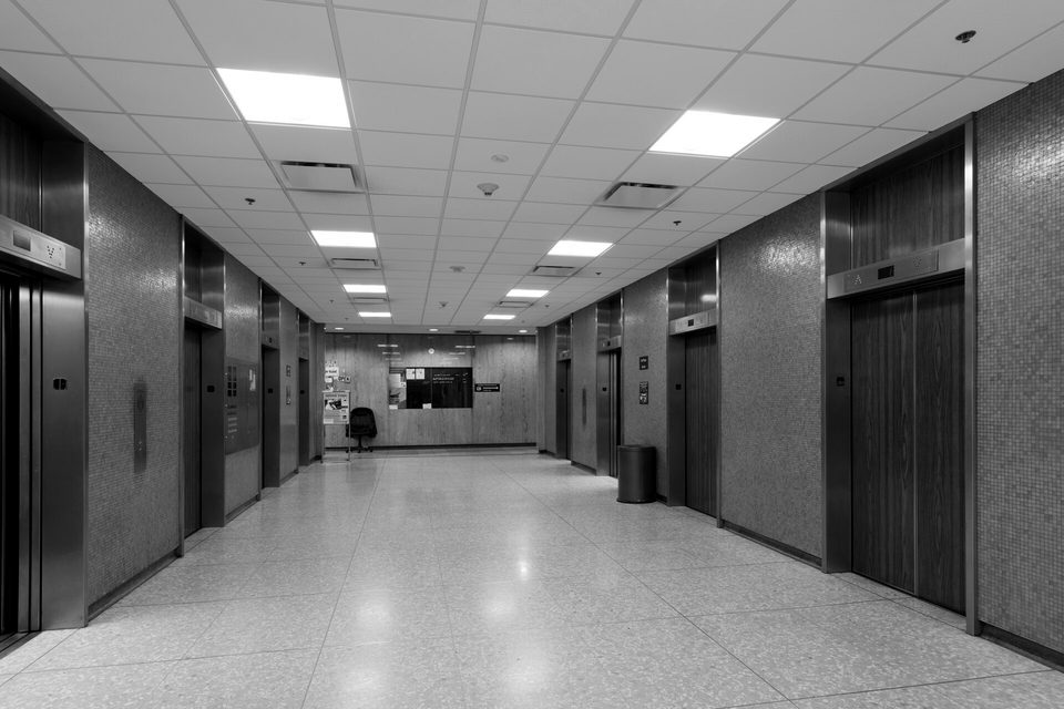 Elevator lobby. Federal building at 300 N. Los Angeles Blvd. in Los Angeles, California LCCN2016648306