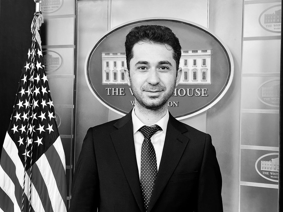 Diyar Kurda at the White House Press Briefing Room