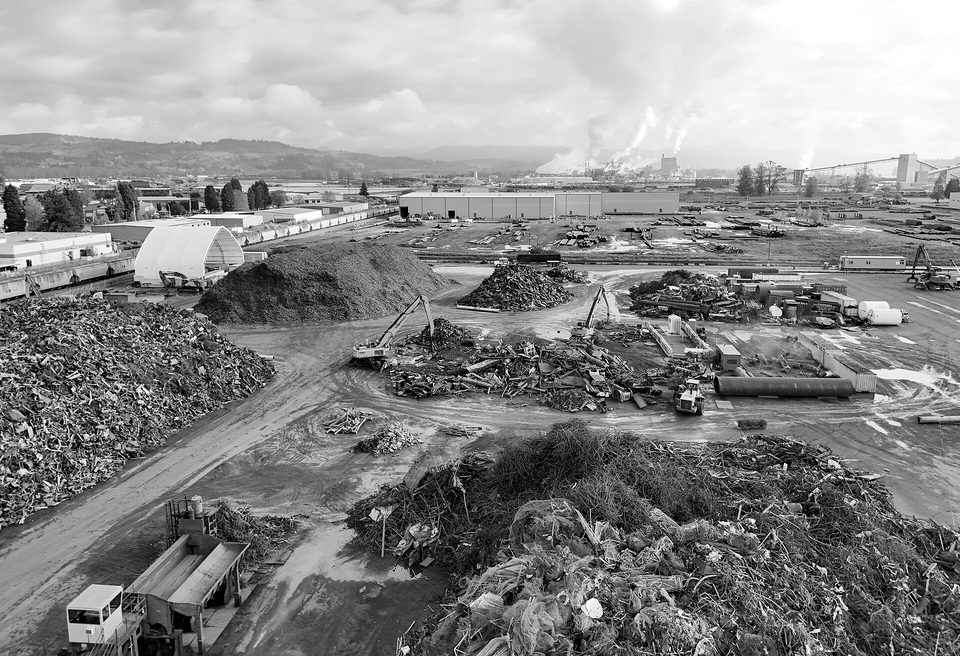 Scrap metal recycling facility in Longview, Washington’s industrial zone