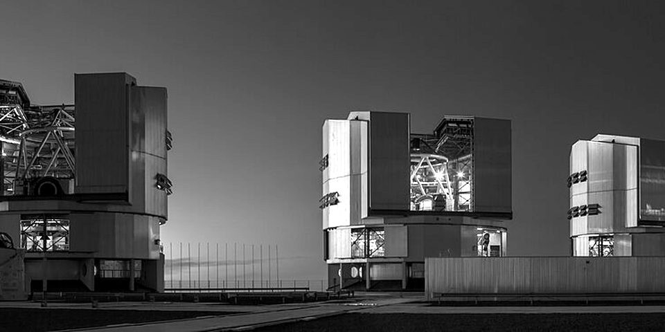 Very Large Telescope against a beautiful twilight on Cerro Paranal