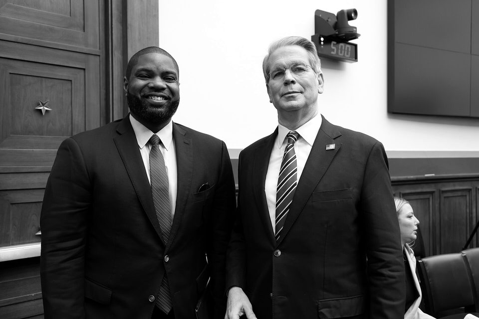 Secretary of the Treasury Scott Bessent with Congressman Byron Donalds in May 2025