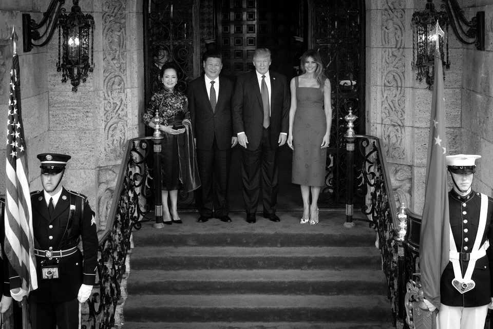 President Donald Trump and First Lady Melania Trump welcome Xi Jinping and Peng Liyuan to Mar-a-Lago