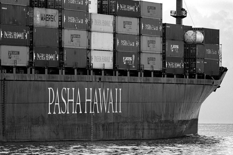 Pasha Hawaii, Maersk, and Horizon Lines Shipping Containers on Horizon Enterprise